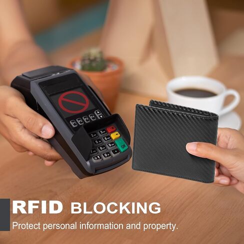 GoodtoU Wallet for Men - Mens Wallet Bifold Wallets for Men Minimalist Wallet RFID Blocking with 13 Credit Cards 1 ID Window (Black Orange in Saudi Arabia