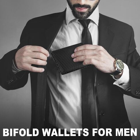 GoodtoU Wallet for Men - Mens Wallet Bifold Wallets for Men Minimalist Wallet RFID Blocking with 13 Credit Cards 1 ID Window (Black Orange in Saudi Arabia
