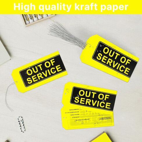 علامات خارج الخدمة (عبوة من 50)، علامات خارج الخدمة مع أسلاك متصلة، علامات ملصقات إصلاح الصيانة مع الأسلاك (50) in Saudi Arabia