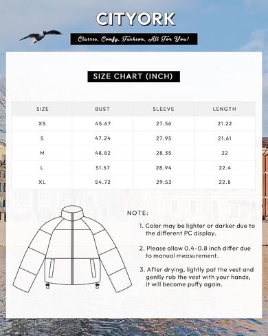 Women's Puffer Jacket Lightweight Oversized Long Sleeve Full Zipper Baggy Short Down Coats with Pockets in Saudi Arabia