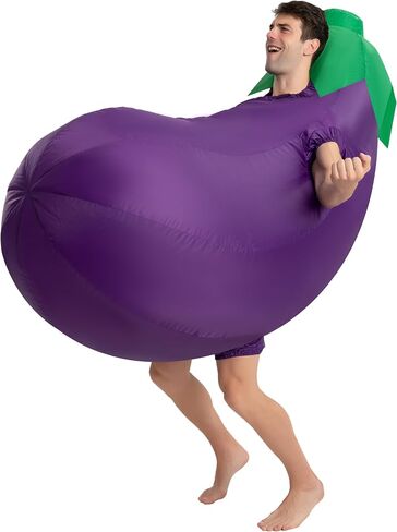 Spooktacular Creations Adults Inflatable Costumes, Purple Eggplant Blow Up Costumes, Funny Food Halloween Inflatable Suits for Halloween Cosplay Themed Parties in Saudi Arabia