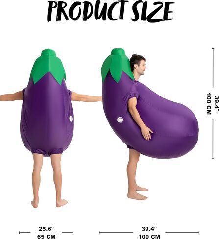 Spooktacular Creations Adults Inflatable Costumes, Purple Eggplant Blow Up Costumes, Funny Food Halloween Inflatable Suits for Halloween Cosplay Themed Parties in Saudi Arabia