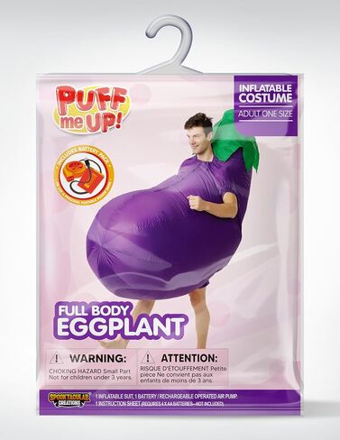 Spooktacular Creations Adults Inflatable Costumes, Purple Eggplant Blow Up Costumes, Funny Food Halloween Inflatable Suits for Halloween Cosplay Themed Parties in Saudi Arabia