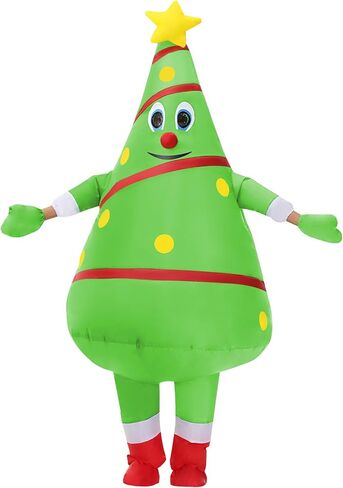 2 Packs Christmas Inflatable Costume Christmas Tree Outfit Blow-up Costume for Adult/Christmas Parade/Halloween in Saudi Arabia