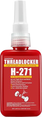 ESKONKE Red Thread Locker 271 Nuts & Bolts Locker High Strength Permanent Locking 1.69 Fl oz Threadlocker Lock Tight & Seal Fasteners Anaerobic Curing Metal Glue (271) in Kuwait