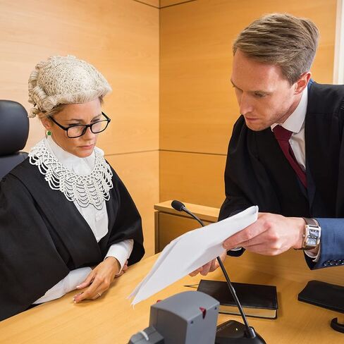 5 Pieces Halloween Judge Cosplay Costume Accessory Include Halloween Judge Collar, Judge Gavel, Judge Earring, Gloves, Glasses Frame, Courtroom Gavel Prop Judge Hammer Costume for Judge Cosplay in Saudi Arabia