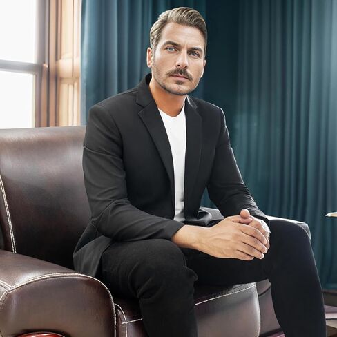 Men's Casual Blazer Slim Fit Suit Jacket for Men Two Button Sports Coats Wedding Prom Party in Kuwait