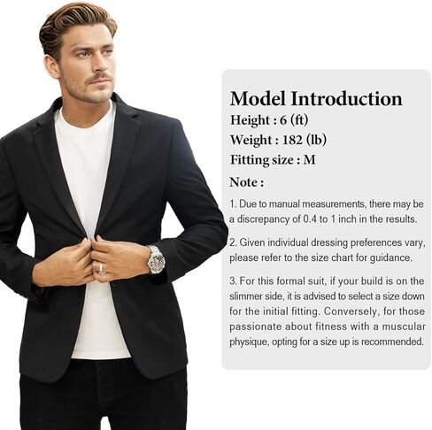 Men's Casual Blazer Slim Fit Suit Jacket for Men Two Button Sports Coats Wedding Prom Party in Kuwait