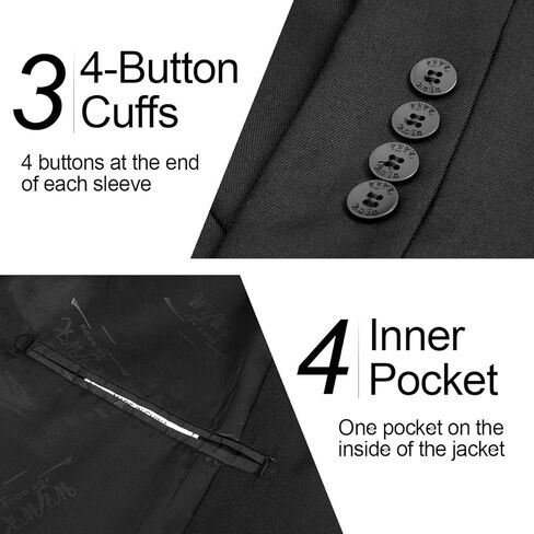 Men's Casual Blazer Slim Fit Suit Jacket for Men Two Button Sports Coats Wedding Prom Party in Kuwait