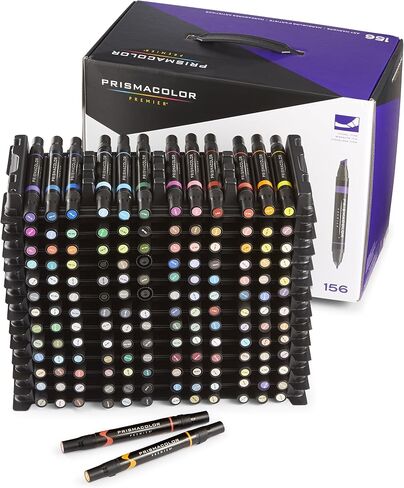 Prismacolor 3746 Premier Double-Ended Art Markers, Fine and Chisel Tip, 156 Pack in Saudi Arabia