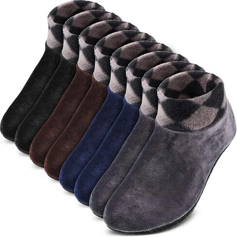 Geyoga 4 Pairs Winter Indoor Non-Slip Thermal Socks Leopard Floor Socks Slipper Socks for Men in Saudi Arabia