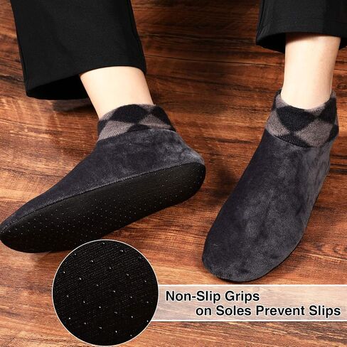 Geyoga 4 Pairs Winter Indoor Non-Slip Thermal Socks Leopard Floor Socks Slipper Socks for Men in Saudi Arabia