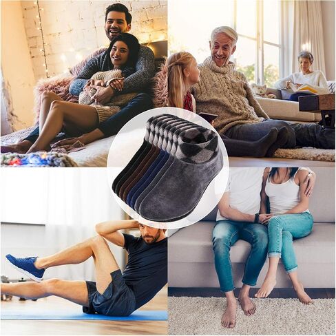 Geyoga 4 Pairs Winter Indoor Non-Slip Thermal Socks Leopard Floor Socks Slipper Socks for Men in Saudi Arabia