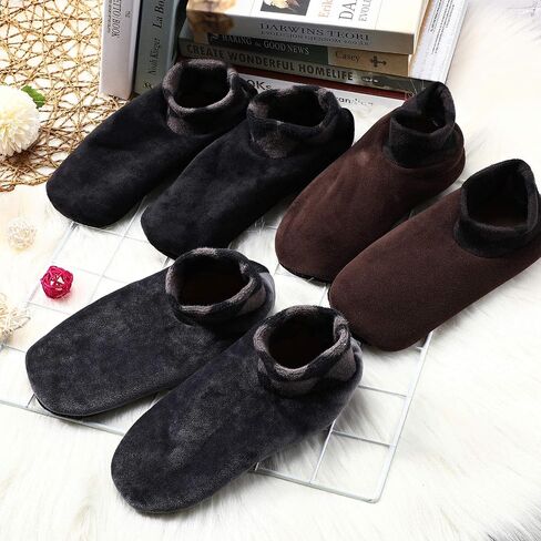 Geyoga 4 Pairs Winter Indoor Non-Slip Thermal Socks Leopard Floor Socks Slipper Socks for Men in Saudi Arabia