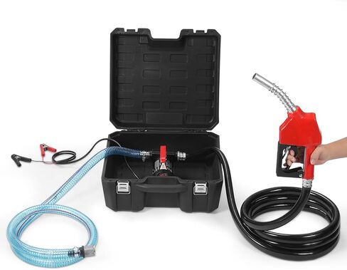 VEVOR Fuel Transfer Pump, 12V DC 10 GPM 1/4 HP, Portable Electric Diesel Transfer Pump with Automatic Shut-Off Fuel Nozzle, High Flow, Long Inlet & Outlet Hose for Diesel, Kerosene, Transformer Fuel in Saudi Arabia