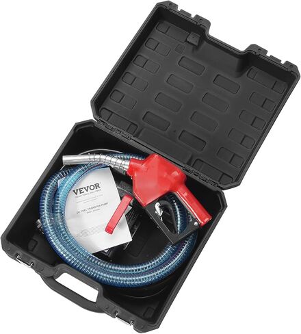 VEVOR Fuel Transfer Pump, 12V DC 10 GPM 1/4 HP, Portable Electric Diesel Transfer Pump with Automatic Shut-Off Fuel Nozzle, High Flow, Long Inlet & Outlet Hose for Diesel, Kerosene, Transformer Fuel in Saudi Arabia