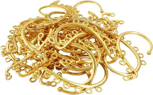 Hitefu 30PCS Ear Cuff Earrings for Women, KC Gold 7 Holes Ear Wrap Earring Hooks, No Piercing Ear Cuff Clips for DIY Earring Making Accessories Jewelry Supplies in Saudi Arabia