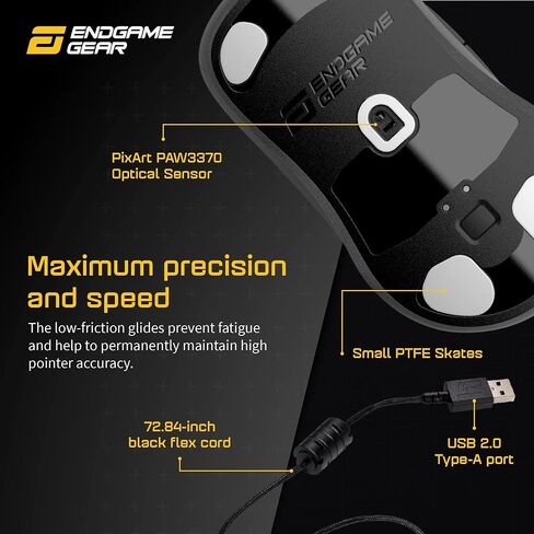 ENDGAME GEAR XM1r Gaming Mouse, Programmable Mouse with 5 Buttons and 19,000 DPI, White in Saudi Arabia