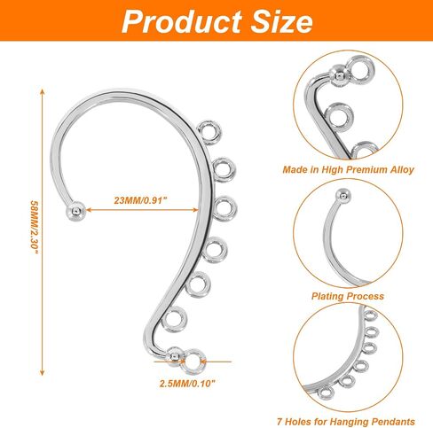 Hitefu 30PCS Ear Cuff Earrings for Women, KC Gold 7 Holes Ear Wrap Earring Hooks, No Piercing Ear Cuff Clips for DIY Earring Making Accessories Jewelry Supplies in Saudi Arabia