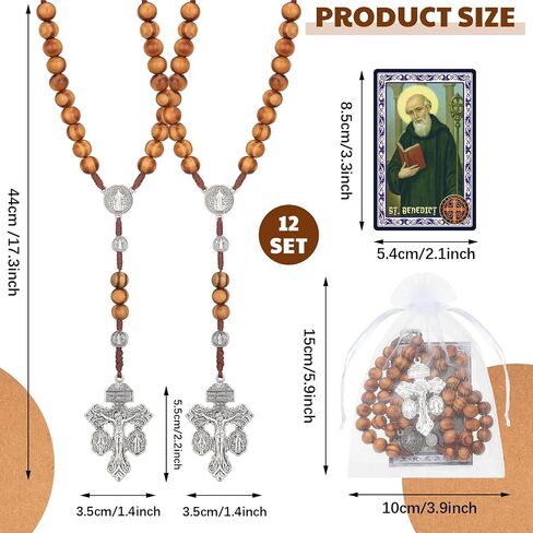 Rosary Beads Catholic for Women Men Rosary Cross with Pardon Crucifix Necklace with St Benedict Prayer Card and Bags for Regalos Cristianos Rosarios Catolicos Para Hombre in Saudi Arabia