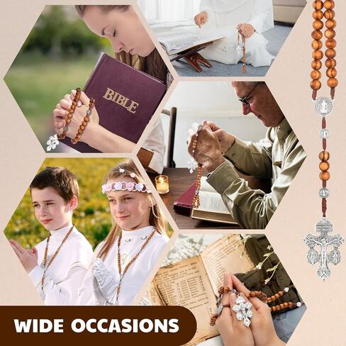 Rosary Beads Catholic for Women Men Rosary Cross with Pardon Crucifix Necklace with St Benedict Prayer Card and Bags for Regalos Cristianos Rosarios Catolicos Para Hombre in Saudi Arabia