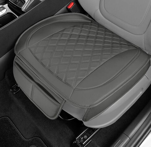 Motor Trend Faux Leather Car Seat Cover Front Bottom Seat Cushion Cover - Diamond Luxury Protector - Universal Fit for Cars, Trucks, SUVs, Vans 1pc (Gray) in Saudi Arabia