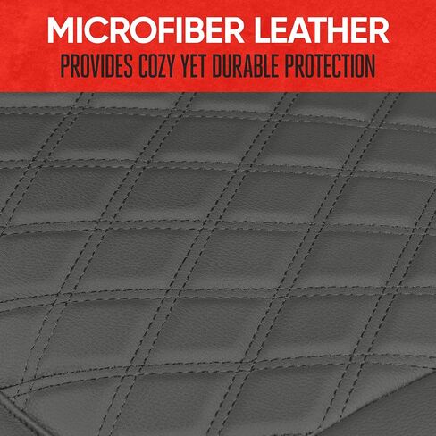 Motor Trend Faux Leather Car Seat Cover Front Bottom Seat Cushion Cover - Diamond Luxury Protector - Universal Fit for Cars, Trucks, SUVs, Vans 1pc (Gray) in Saudi Arabia