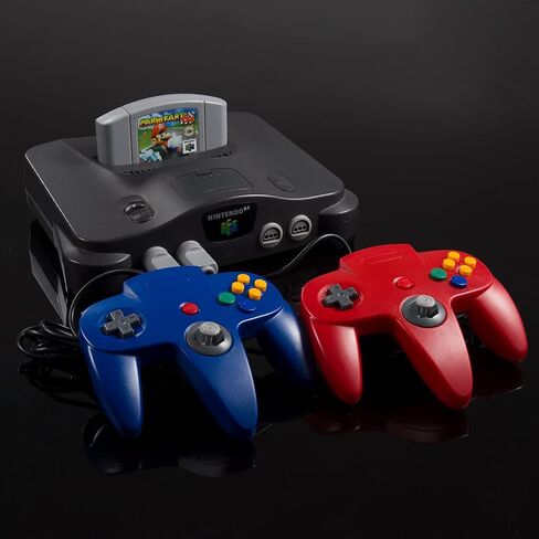 2 Pack USB N64 Controller, Wired PC Gamepad [3D Analog Stick] Compatible for Windows PC MAC Linux Raspberry Pi Genesis Higan Project 64 Retropie OpenEmu Emulator (Plug & Play) (Black/Grey) in Kuwait