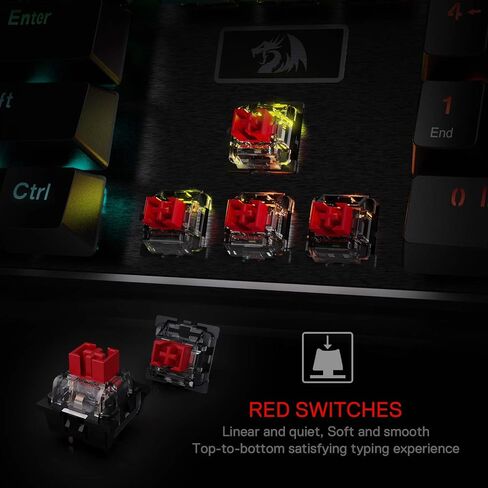 Redragon K556 PRO Upgraded Wireless RGB Gaming Keyboard, BT/2.4Ghz Tri-Mode Aluminum Mechanical Keyboard w/No-Lag Connection, Hot-Swap Linear Quiet Red Switch in Saudi Arabia