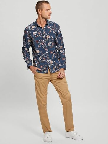 GUESS Men's Long Sleeve Sandwash Shirt in Saudi Arabia