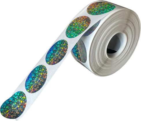 Mr- Label – 1" Round Scratch Off Stickers – DIY Stickers for Gender Reveal | Reward Programs | Scratch Tickets (Holographic-Dots, 500 Pcs) in Saudi Arabia