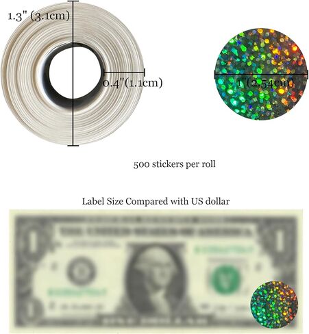 Mr- Label – 1" Round Scratch Off Stickers – DIY Stickers for Gender Reveal | Reward Programs | Scratch Tickets (Holographic-Dots, 500 Pcs) in Saudi Arabia
