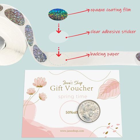 Mr- Label – 1" Round Scratch Off Stickers – DIY Stickers for Gender Reveal | Reward Programs | Scratch Tickets (Holographic-Dots, 500 Pcs) in Saudi Arabia