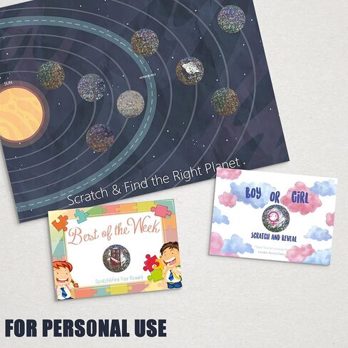 Mr- Label – 1" Round Scratch Off Stickers – DIY Stickers for Gender Reveal | Reward Programs | Scratch Tickets (Holographic-Dots, 500 Pcs) in Saudi Arabia