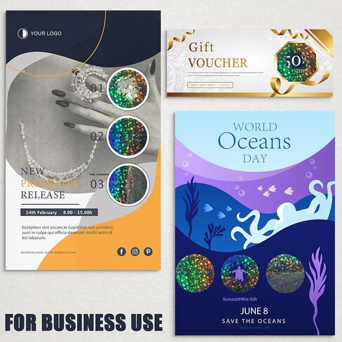 Mr- Label – 1" Round Scratch Off Stickers – DIY Stickers for Gender Reveal | Reward Programs | Scratch Tickets (Holographic-Dots, 500 Pcs) in Saudi Arabia
