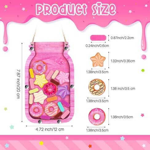 Treela Reward Mason Jar for Kids Candy Reward Chart for Toddlers Potty Training Mason Jar for Boys Girls Positive Behavior Chart Home School Management Tools(Donut,11.81 x 7.09 Inch) in Saudi Arabia