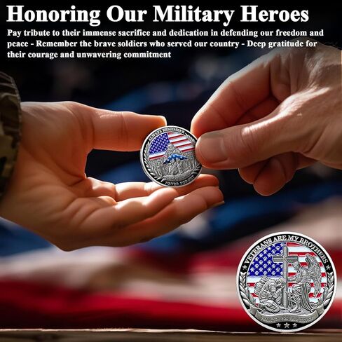 Military Challenge Coins, 24 Pcs US Military Coins Veteran Challenge Coin - Veterans are My Brothers - Thank You for Your Service - Military Commemorative Appreciation Gifts in Saudi Arabia