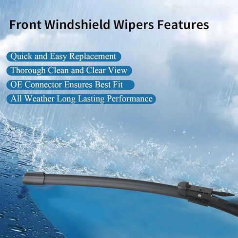 ماسحات الزجاج الأمامي لسيارة لينكولن نوتيلوس 2019 2020 2021 2022 2023 شفرات ممسحة ذات جودة OEM تتضمن شفرة أمامية 24 18 بوصة وشفرة خلفية سهلة التركيب، حزمة من 3 مساحات بديلة in Kuwait