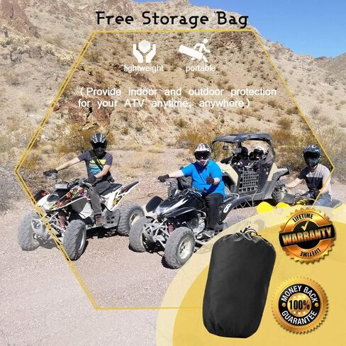 أغطية مركبات ATV للتخزين الخارجي مقاومة للماء، غطاء 4 عجلات عالي التحمل 300D يناسب جميع الأحوال الجوية - حجم عالمي in Kuwait
