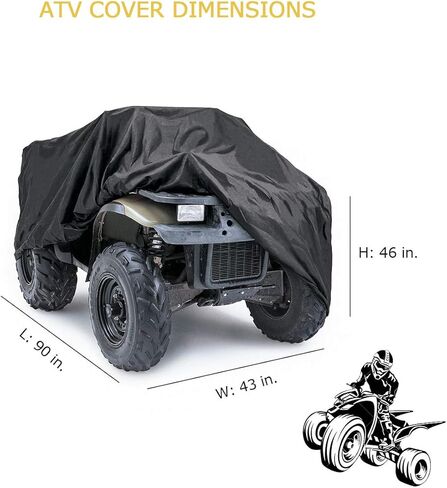 أغطية مركبات ATV للتخزين الخارجي مقاومة للماء، غطاء 4 عجلات عالي التحمل 300D يناسب جميع الأحوال الجوية - حجم عالمي in Kuwait