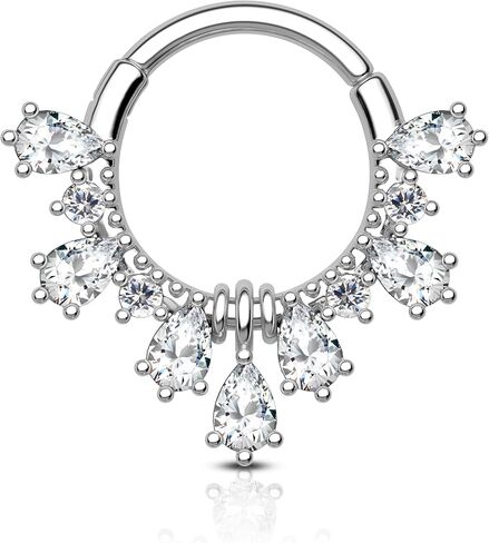 COCHARM دمعة تشيكوسلوفاكيا الحاجز خواتم 16G الحاجز مجوهرات لذيذ اللولب Daith أقراط للنساء واضح تشيكوسلوفاكيا اللولب Daith ثقب المجوهرات الفولاذ المقاوم للصدأ in Kuwait