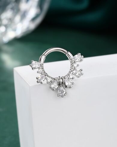 COCHARM دمعة تشيكوسلوفاكيا الحاجز خواتم 16G الحاجز مجوهرات لذيذ اللولب Daith أقراط للنساء واضح تشيكوسلوفاكيا اللولب Daith ثقب المجوهرات الفولاذ المقاوم للصدأ in Kuwait