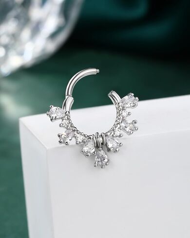 COCHARM دمعة تشيكوسلوفاكيا الحاجز خواتم 16G الحاجز مجوهرات لذيذ اللولب Daith أقراط للنساء واضح تشيكوسلوفاكيا اللولب Daith ثقب المجوهرات الفولاذ المقاوم للصدأ in Kuwait