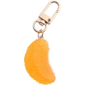 Simulation Orange Fruit Keychain, Cute Orange Petal Pendant, Car Bag Key Holder Decor Accessories