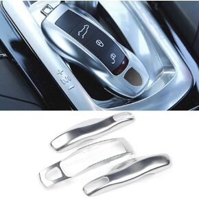 Jaronx Compatible with Porsche Key Fob Cover, Key Cover Compatible with Porsche Cayenne Panamera Macan Cayman 911 Key Fob Cover Key Shell Compatible with Porsche Key Accessories (Chalk/Light Grey)