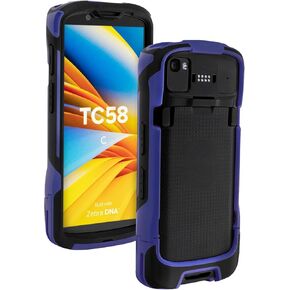 Protective Case Bumper Cover for Zebra Symbol TC53 TC58 Handheld Barcode Scanner Mobile Computer, Rugged Case Blue & Black