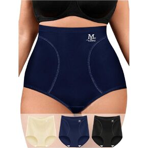 Women's Plus Size 3 Pack High Waisted Seamless Underwear No Show Full Coverage Briefs Set in Saudi Arabia