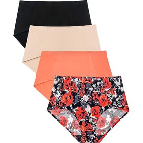 B2BODY Seamless Underwear Women No Show High Waisted Panties Small to Plus Size Multi Pack