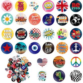Kigeli 30 Pack Band Pins Buttons 1 Inches Retro Punk Button Pin Slogans Sayings Pinback Buttons for Backpacks Bags Hat Jeans