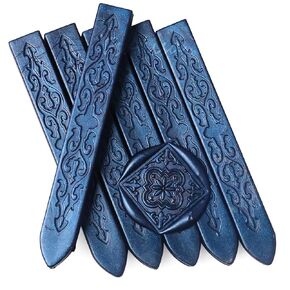 fsalisa Sealing Wax Sticks Without Wicks 6PCS Fire Lacquer Wax Seal Strip for Wax Seal Stamp, Christmas Cards, Envelopes, Wedding Invitations, Wine Packages, Gift Wrapping (Aurora-Peacock Green)